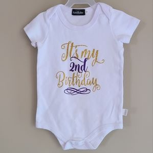 2nd Birthday white onesie/bodysuit